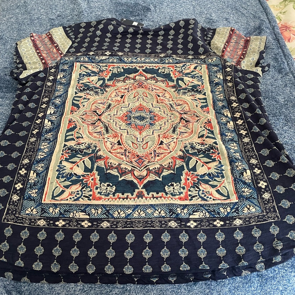 Bohemian Patterned Short Sleeve Tops